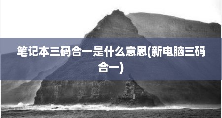 笔记本三码合一是什么意思(新电脑三码合一)