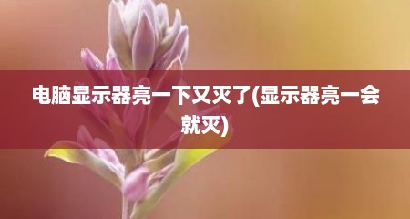 电脑显示器亮一下又灭了(显示器亮一会就灭)