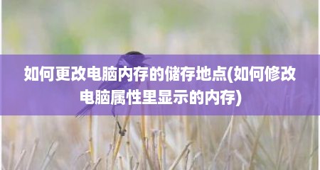 如何更改电脑内存的储存地点(如何修改电脑属性里显示的内存)
