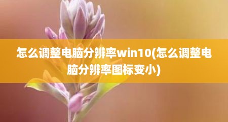 怎么调整电脑分辨率win10(怎么调整电脑分辨率图标变小)