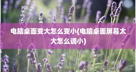 电脑桌面变大怎么变小(电脑桌面屏幕太大怎么调小)