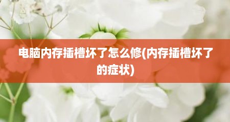 电脑内存插槽坏了怎么修(内存插槽坏了的症状)