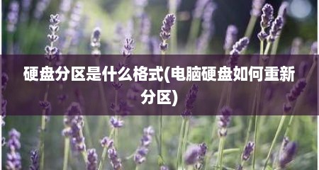 硬盘分区是什么格式(电脑硬盘如何重新分区)