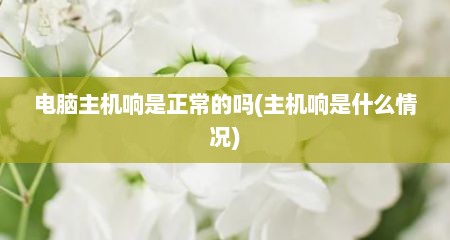电脑主机响是正常的吗(主机响是什么情况)