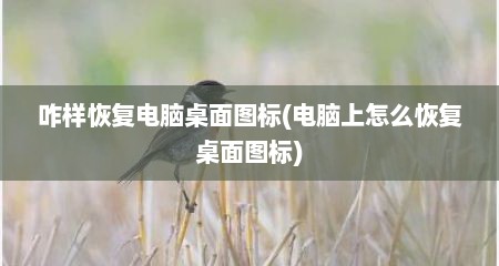 咋样恢复电脑桌面图标(电脑上怎么恢复桌面图标)