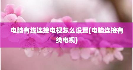 电脑有线连接电视怎么设置(电脑连接有线电视)