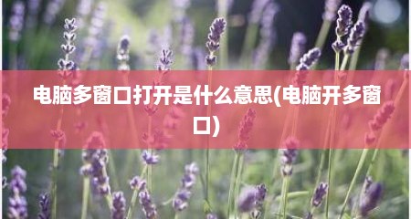电脑多窗口打开是什么意思(电脑开多窗口)