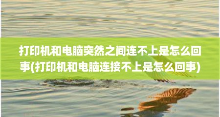 打印机和电脑突然之间连不上是怎么回事(打印机和电脑连接不上是怎么回事)
