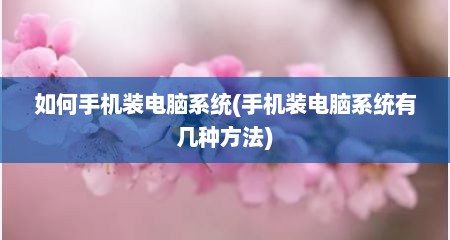 如何手机装电脑系统(手机装电脑系统有几种方法)