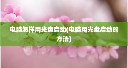 电脑怎样用光盘启动(电脑用光盘启动的方法)