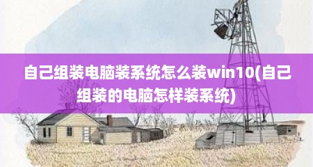 自己组装电脑装系统怎么装win10(自己组装的电脑怎样装系统)