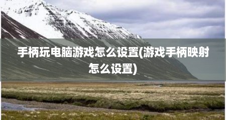 手柄玩电脑游戏怎么设置(游戏手柄映射怎么设置)