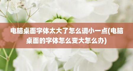 电脑桌面字体太大了怎么调小一点(电脑桌面的字体怎么变大怎么办)