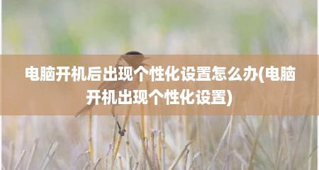 电脑开机后出现个性化设置怎么办(电脑开机出现个性化设置)