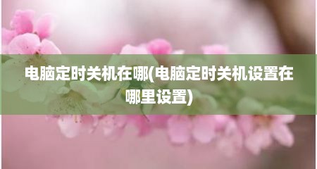 电脑定时关机在哪(电脑定时关机设置在哪里设置)