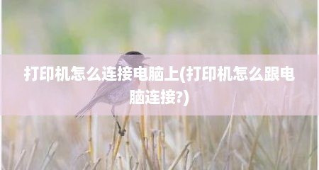 打印机怎么连接电脑上(打印机怎么跟电脑连接?)
