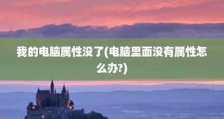我的电脑属性没了(电脑里面没有属性怎么办?)