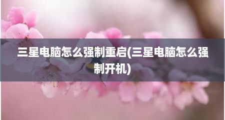 三星电脑怎么强制重启(三星电脑怎么强制开机)