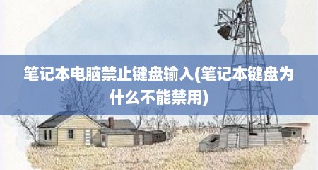 笔记本电脑禁止键盘输入(笔记本键盘为什么不能禁用)