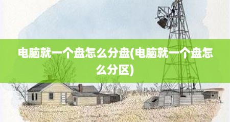 电脑就一个盘怎么分盘(电脑就一个盘怎么分区)