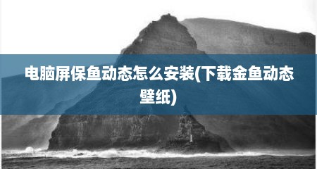 电脑屏保鱼动态怎么安装(下载金鱼动态壁纸)