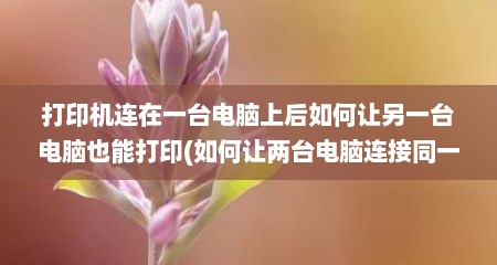 打印机连在一台电脑上后如何让另一台电脑也能打印(如何让两台电脑连接同一个打印机)