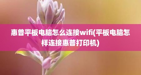 惠普平板电脑怎么连接wifi(平板电脑怎样连接惠普打印机)