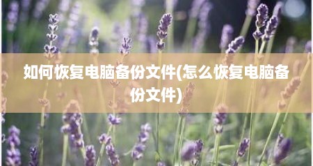 如何恢复电脑备份文件(怎么恢复电脑备份文件)