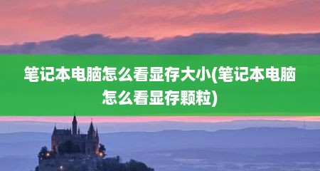 笔记本电脑怎么看显存大小(笔记本电脑怎么看显存颗粒)