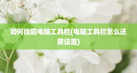 如何找回电脑工具栏(电脑工具栏怎么还原设置)