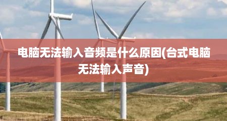 电脑无法输入音频是什么原因(台式电脑无法输入声音)