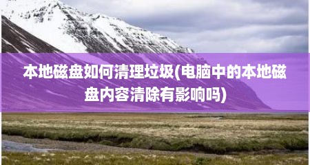 本地磁盘如何清理垃圾(电脑中的本地磁盘内容清除有影响吗)