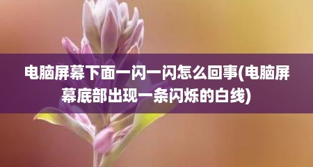 电脑屏幕下面一闪一闪怎么回事(电脑屏幕底部出现一条闪烁的白线)