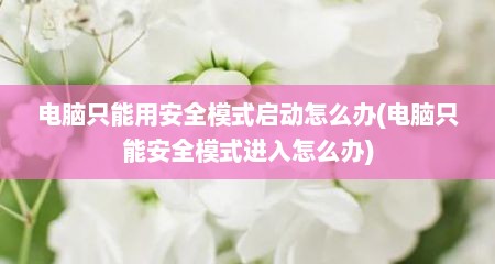 电脑只能用安全模式启动怎么办(电脑只能安全模式进入怎么办)
