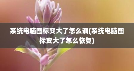 系统电脑图标变大了怎么调(系统电脑图标变大了怎么恢复)