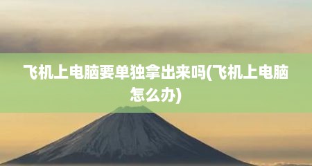 飞机上电脑要单独拿出来吗(飞机上电脑怎么办)