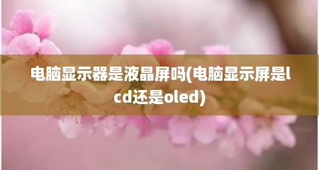 电脑显示器是液晶屏吗(电脑显示屏是lcd还是oled)
