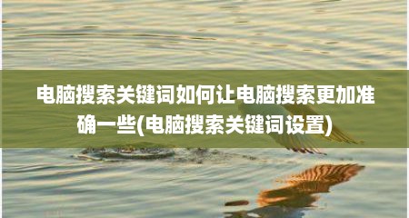 电脑搜索关键词如何让电脑搜索更加准确一些(电脑搜索关键词设置)