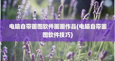 电脑自带画图软件画画作品(电脑自带画图软件技巧)