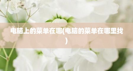 电脑上的菜单在哪(电脑的菜单在哪里找)