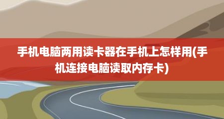 手机电脑两用读卡器在手机上怎样用(手机连接电脑读取内存卡)