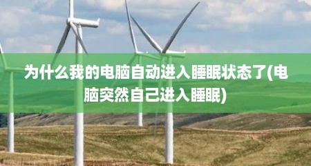 为什么我的电脑自动进入睡眠状态了(电脑突然自己进入睡眠)