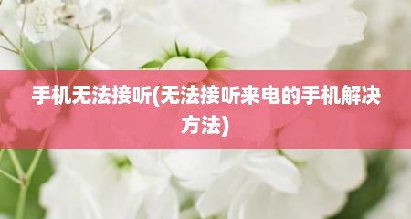 手机无法接听(无法接听来电的手机解决方法)