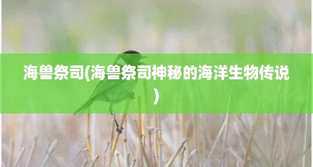 海兽祭司(海兽祭司神秘的海洋生物传说)