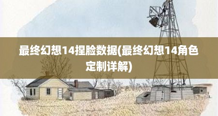 最终幻想14捏脸数据(最终幻想14角色定制详解)