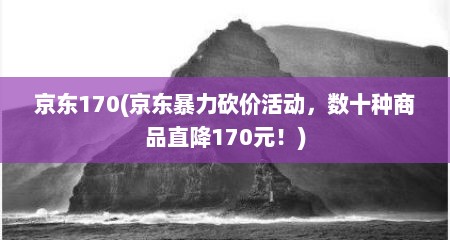 京东170(京东暴力砍价活动，数十种商品直降170元！)