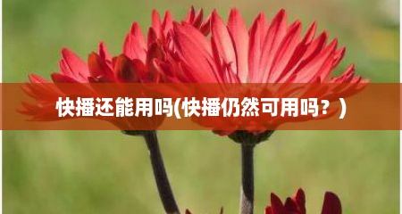 快播还能用吗(快播仍然可用吗？)