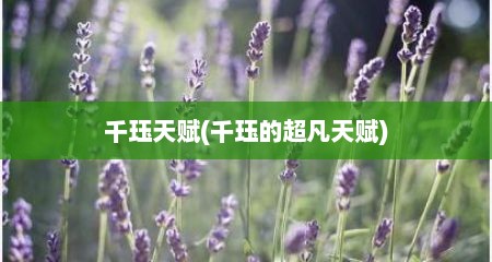 千珏天赋(千珏的超凡天赋)