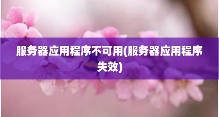 服务器应用程序不可用(服务器应用程序失效)