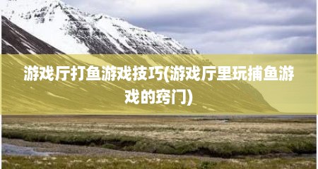 游戏厅打鱼游戏技巧(游戏厅里玩捕鱼游戏的窍门)